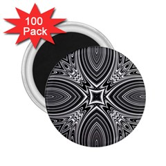 Black And White Intricate Pattern 2 25  Magnets (100 Pack)  by SpinnyChairDesigns