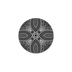 Black And White Intricate Pattern Golf Ball Marker by SpinnyChairDesigns