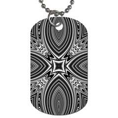 Black And White Intricate Pattern Dog Tag (two Sides) by SpinnyChairDesigns