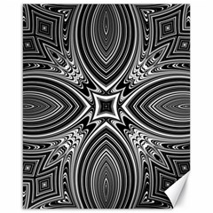 Black And White Intricate Pattern Canvas 16  X 20  by SpinnyChairDesigns