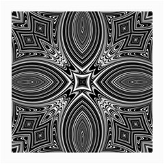 Black And White Intricate Pattern Medium Glasses Cloth (2 Sides) by SpinnyChairDesigns