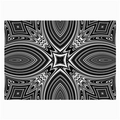 Black And White Intricate Pattern Large Glasses Cloth by SpinnyChairDesigns