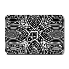 Black And White Intricate Pattern Small Doormat  by SpinnyChairDesigns