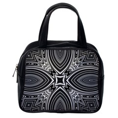 Black And White Intricate Pattern Classic Handbag (one Side) by SpinnyChairDesigns