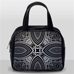 Black and White Intricate Pattern Classic Handbag (One Side) Front