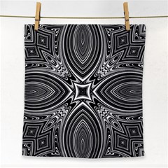 Black And White Intricate Pattern Face Towel by SpinnyChairDesigns