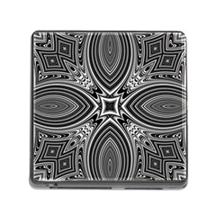 Black And White Intricate Pattern Memory Card Reader (square 5 Slot) by SpinnyChairDesigns