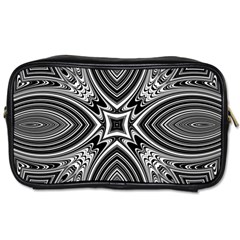 Black And White Intricate Pattern Toiletries Bag (one Side) by SpinnyChairDesigns