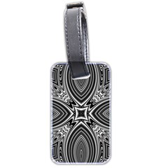 Black And White Intricate Pattern Luggage Tag (two Sides) by SpinnyChairDesigns