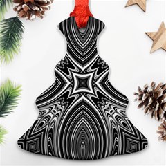 Black And White Intricate Pattern Ornament (christmas Tree)  by SpinnyChairDesigns