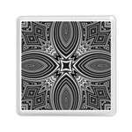 Black and White Intricate Pattern Memory Card Reader (Square) Front