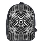 Black and White Intricate Pattern School Bag (XL) Front