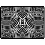 Black and White Intricate Pattern Double Sided Fleece Blanket (Large)  80 x60  Blanket Front