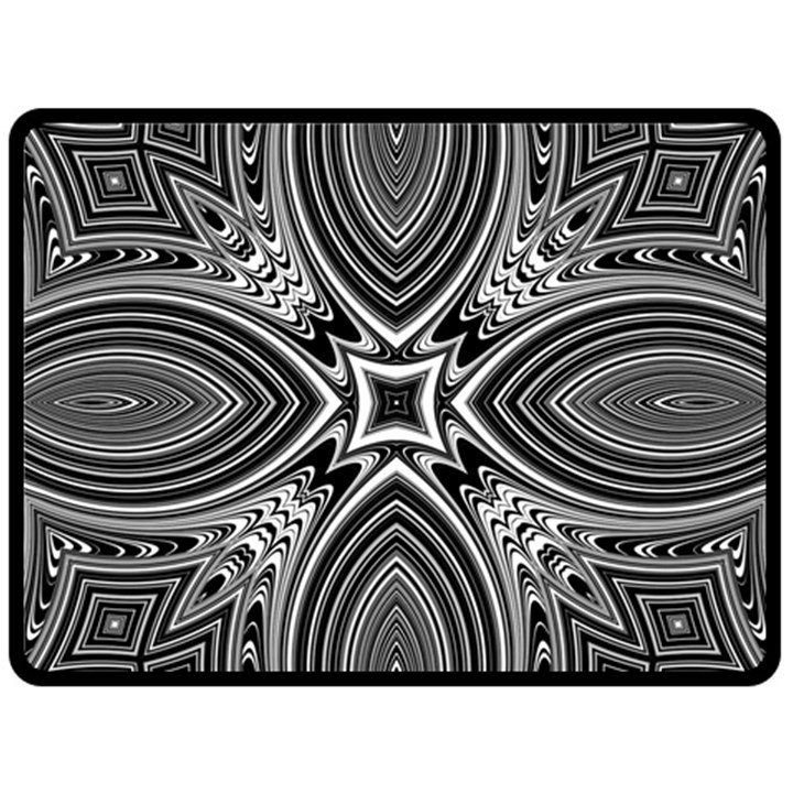 Black and White Intricate Pattern Double Sided Fleece Blanket (Large) 