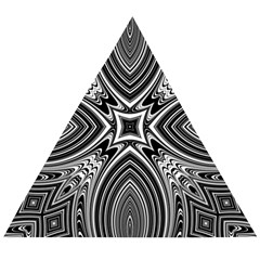 Black And White Intricate Pattern Wooden Puzzle Triangle by SpinnyChairDesigns