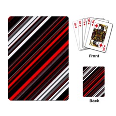 Red Black White Stripes Pattern Playing Cards Single Design (rectangle) by SpinnyChairDesigns