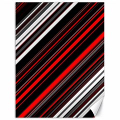 Red Black White Stripes Pattern Canvas 18  X 24  by SpinnyChairDesigns