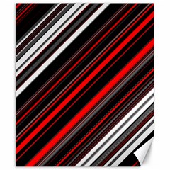 Red Black White Stripes Pattern Canvas 20  X 24  by SpinnyChairDesigns