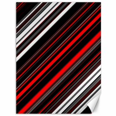 Red Black White Stripes Pattern Canvas 36  X 48  by SpinnyChairDesigns