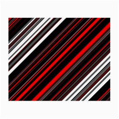 Red Black White Stripes Pattern Small Glasses Cloth (2 Sides) by SpinnyChairDesigns