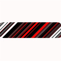 Red Black White Stripes Pattern Large Bar Mats by SpinnyChairDesigns