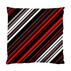 Red Black White Stripes Pattern Standard Cushion Case (two Sides) by SpinnyChairDesigns