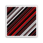 Red Black White Stripes Pattern Memory Card Reader (Square) Front