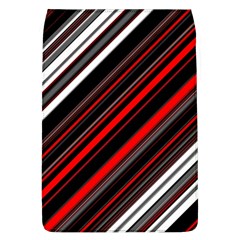 Red Black White Stripes Pattern Removable Flap Cover (l) by SpinnyChairDesigns