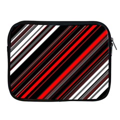 Red Black White Stripes Pattern Apple Ipad 2/3/4 Zipper Cases by SpinnyChairDesigns