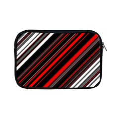 Red Black White Stripes Pattern Apple Ipad Mini Zipper Cases by SpinnyChairDesigns