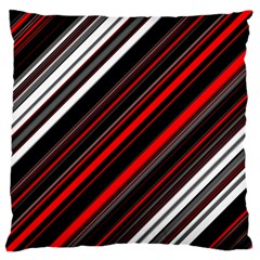 Red Black White Stripes Pattern Standard Flano Cushion Case (two Sides) by SpinnyChairDesigns