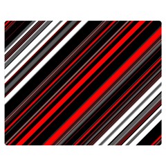 Red Black White Stripes Pattern Double Sided Flano Blanket (medium)  by SpinnyChairDesigns