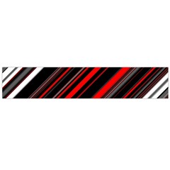 Red Black White Stripes Pattern Large Flano Scarf  by SpinnyChairDesigns