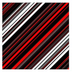 Red Black White Stripes Pattern Large Satin Scarf (square) by SpinnyChairDesigns