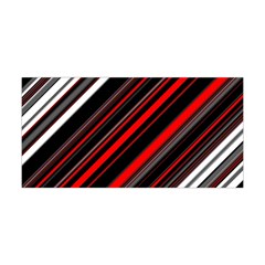 Red Black White Stripes Pattern Yoga Headband by SpinnyChairDesigns