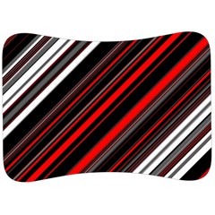 Red Black White Stripes Pattern Velour Seat Head Rest Cushion by SpinnyChairDesigns