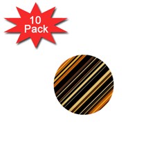 Black And Yellow Stripes Pattern 1  Mini Buttons (10 Pack)  by SpinnyChairDesigns