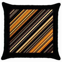 Black And Yellow Stripes Pattern Throw Pillow Case (black) by SpinnyChairDesigns