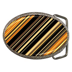 Black And Yellow Stripes Pattern Belt Buckles by SpinnyChairDesigns