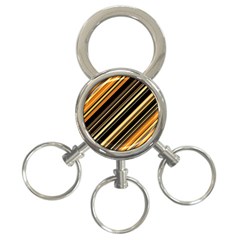 Black And Yellow Stripes Pattern 3-ring Key Chain by SpinnyChairDesigns