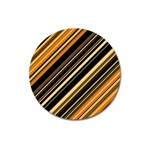 Black and Yellow Stripes Pattern Magnet 3  (Round) Front