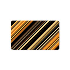 Black And Yellow Stripes Pattern Magnet (name Card) by SpinnyChairDesigns