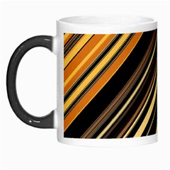 Black And Yellow Stripes Pattern Morph Mugs by SpinnyChairDesigns