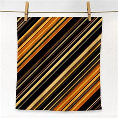 Black And Yellow Stripes Pattern Face Towel by SpinnyChairDesigns