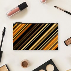 Black And Yellow Stripes Pattern Cosmetic Bag (small)