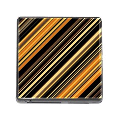 Black And Yellow Stripes Pattern Memory Card Reader (square 5 Slot) by SpinnyChairDesigns