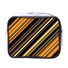 Black And Yellow Stripes Pattern Mini Toiletries Bag (one Side) by SpinnyChairDesigns