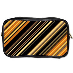 Black And Yellow Stripes Pattern Toiletries Bag (one Side) by SpinnyChairDesigns