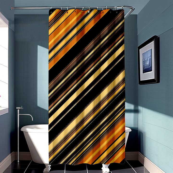 Black and Yellow Stripes Pattern Shower Curtain 36  x 72  (Stall) 