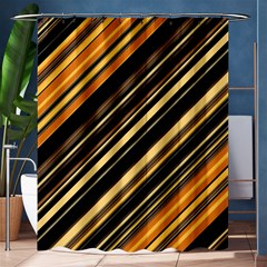 Black And Yellow Stripes Pattern Shower Curtain 60  X 72  (medium)  by SpinnyChairDesigns